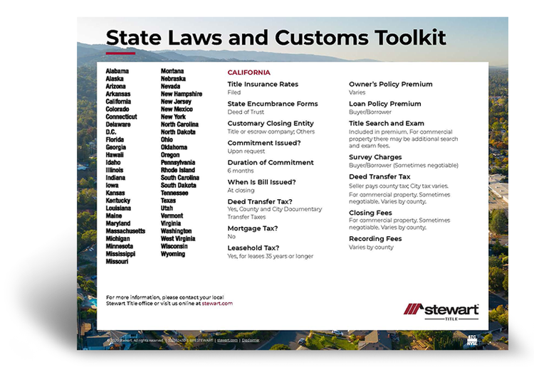 A list of state laws and customs toolkit.